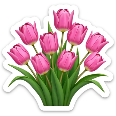 A bunch of pink tulips sticker