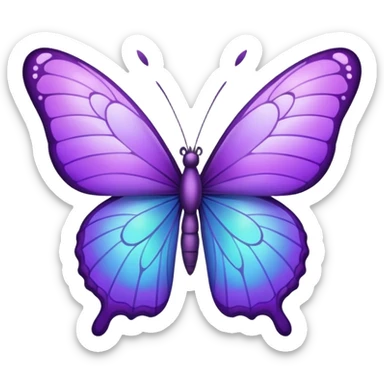 Purple butterfly in emoji sticker