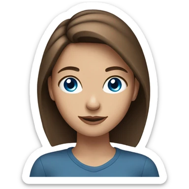 teenage girl with blue eyes brown hair sticker