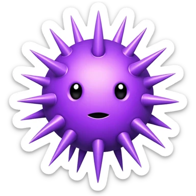 purple circular virus with protruding spikes clean minimal style sticker