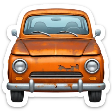 Rust on a car  sticker