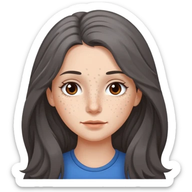 brunette girl long hair with gray hairs sticker