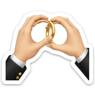 Two hands in a engagement..One hand of groom and one hand of bride. sticker