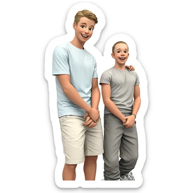 two boys having fun sticker