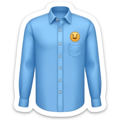 Crie um emoji de uma camisa social manga longa de botões na cor azul claro sticker