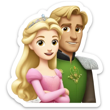 princess aurora and prince phillip sticker