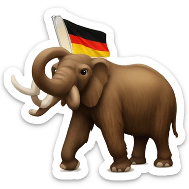 mammoth on the background of the German flag sticker