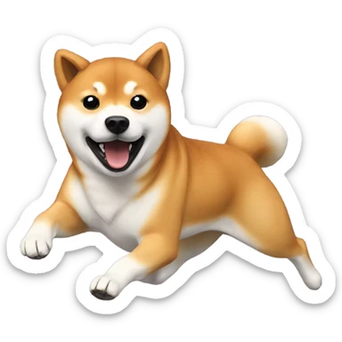 Shiba Inu Dog running sticker