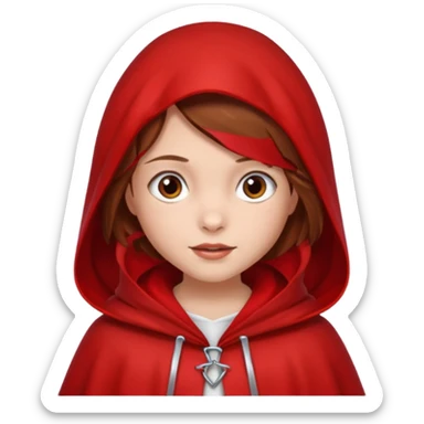 little red riding hood with brown hair 10 years old girl sticker