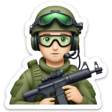 a SAS soldier with night vision goccles and a AR15 full equipped sticker