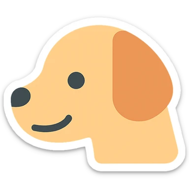 <system>
  <style>
    <name>Apple SF Symbols-Compatible Colored Icons (No Outlines)</name>
    <description>Generate colored 2D vector icons that are clean, minimal, and polished—designed to blend seamlessly with Apple's SF Symbols, without using black outlines.</description>
    <rules>
      <color>
        <palette>Soft, modern system-like colors (e.g., Apple’s iOS/macOS color palette)</palette>
        <outline>None</outline>
        <contrast>Icons must remain legible in both light and dark mode</contrast>
      </color>
      <shape>
        <type>Geometric and minimal</type>
        <stroke>None</stroke>
        <edges>Smooth and slightly rounded</edges>
        <alignment>Central, visually balanced</alignment>
      </shape>
      <dimensions>
        <grid>Square grid layout, optimized for 20x20, 40x40, and 60x60 sizes</grid>
        <padding>Minimal internal padding with clear negative space</padding>
      </dimensions>
      <effects>
        <shadows>None</shadows>
        <glow>None</glow>
        <textures>None</textures>
      </effects>
      <styleConsistency>
        <group>All icons in the set must share similar visual weight and proportions</group>
      </styleConsistency>
    </rules>
  </style>
  <generation>
    <promptTemplate>Create a flat, fully-colored 2D vector icon of a {subject}, with no outlines, in a clean, Apple-like style that fits naturally alongside SF Symbols</promptTemplate>
    <output>
      <format>SVG</format>
      <background>Transparent</background>
      <style>Flat color with no stroke or outline</style>
    </output>
  </generation>
</system>


{subject} = dog sticker