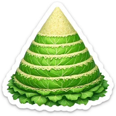 a big pyramid shape pile of grated cabbage sticker