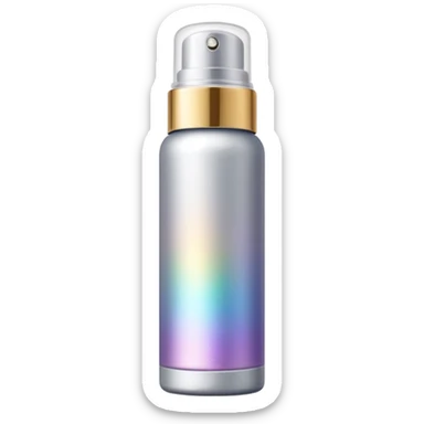 Emoji of a body highlighter spray. It is a small cylindrical bottle. sticker