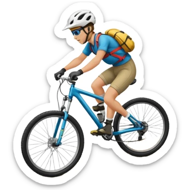 Bicicleta downhill , ciclista montado, montaña sticker