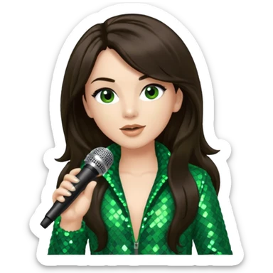 Sam Watters, R&B Singer (b. 1970) from Color Me Badd with long dark brown hair, green sequin outfit sticker