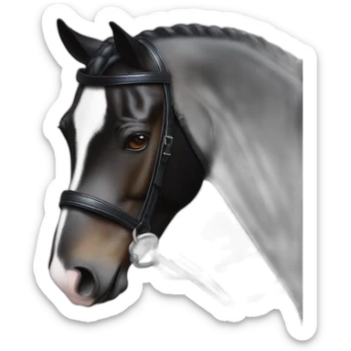 Cheval noir de dressage sticker