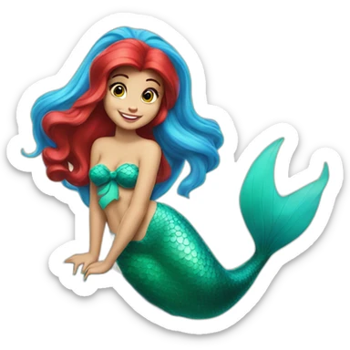 Ariel the little mermaid with her tail sticker