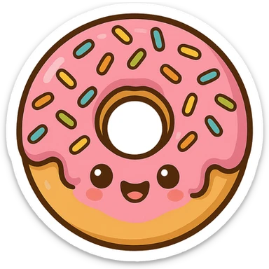 a sweet and playful pink donut emoji sticker