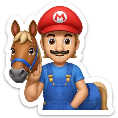 Super Mario Hiding into the horse  sticker