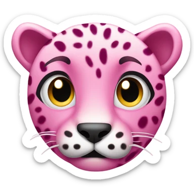 pink cheetah print smiley face sticker