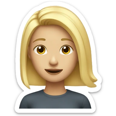 blonde girl giving feedback sticker