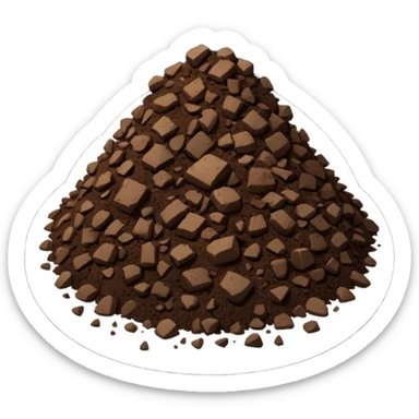 pile of soil with small pieces only no rocks sticker