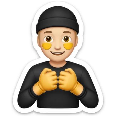 A emoji robber but The police handcuffs him sticker