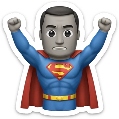 a moai emoji with a superman cape with the original face 🗿 sticker