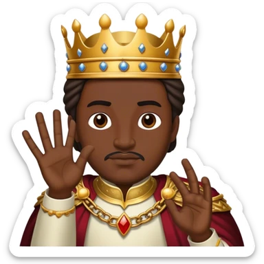 un rey dandole mano a su enemigo malo caucasian y negro sticker