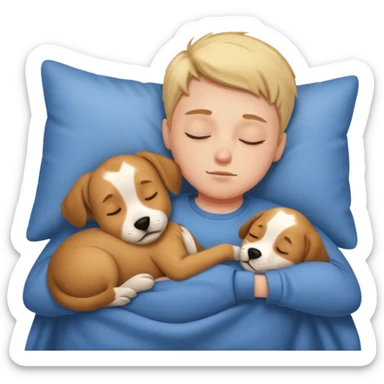 boy dog sleeping sticker
