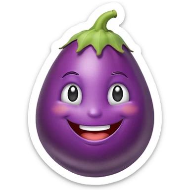 Emoji that has an eggplant attached  sticker