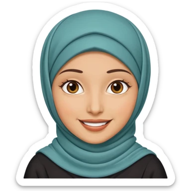  Hijab (headscarf covering hair/neck), lady with smile  sticker
