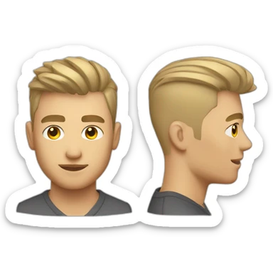White male UX designer with asymmetrical undercut high fade sticker