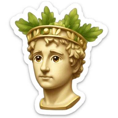 Laurel wreath napoleon golden statue sticker