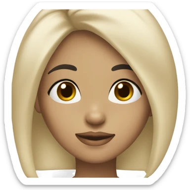 girl with black, short hair, almond, black eyes, long eyelashes, big lips, face with cheeks. sticker