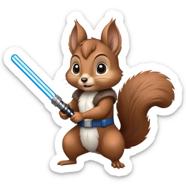 Squirrel Jedi with lightsaber sticker