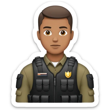 soldier in black bulletproof vest sticker