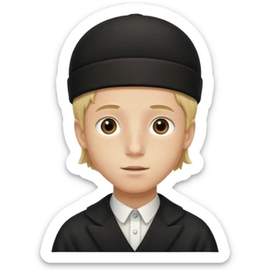 hassidic young boy blond freckles sticker