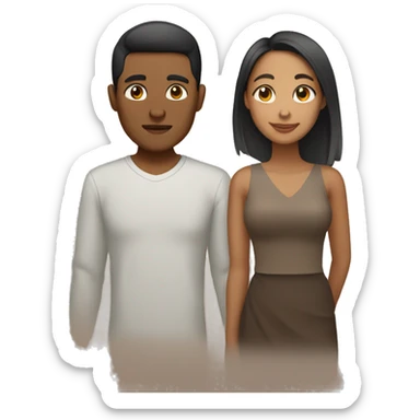 Filipino Man and (Brown skin) Mixed Race Woman Couple sticker