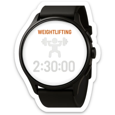 smartwatch con modalità attiva di pesi che segna 2 ore e mezza di palestra, REALISTICA 4K sticker