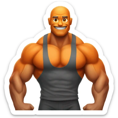 Very muscular orange fruit man sticker