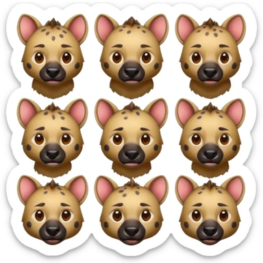 mach mir ein 10er packed mit Hyänen emojis für meinen discord in anime style sticker