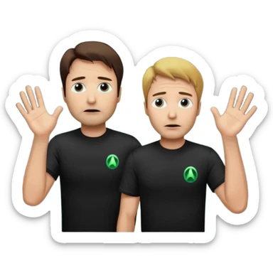 Mulder from the x-files looking very very worried (not trusting anyone today) while wearing a dark t-shirt an alien beam trying to lift him up sticker