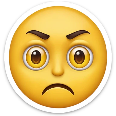 Classic yellow emoji disgusted face with narrowed eyes sticker