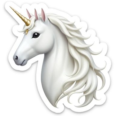 cinematic-beautiful-white-unicorn-emoji,-poised-and-regal,-with-a-slender,-ethereal-form-draped-in-a-pristine-white-color,-a-flowing-mane-and-tail,-and-a-white,-spiraled-horn-that-radiates-pure-light,-simplified-yet-sharp-and-majestic,  sticker