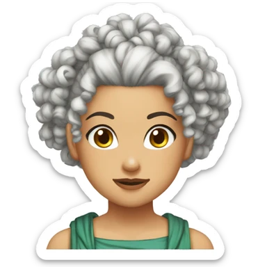 DBZ curly hair bun morrocan ai designer girl sticker