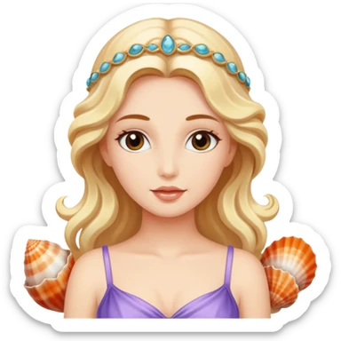 Aphrodite avec des coquillages  sticker