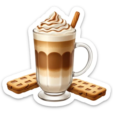 latte con cacao e biscotti  sticker