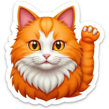 Cat with a claw sticker