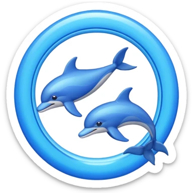 emoji style frame with blue dolphins sticker